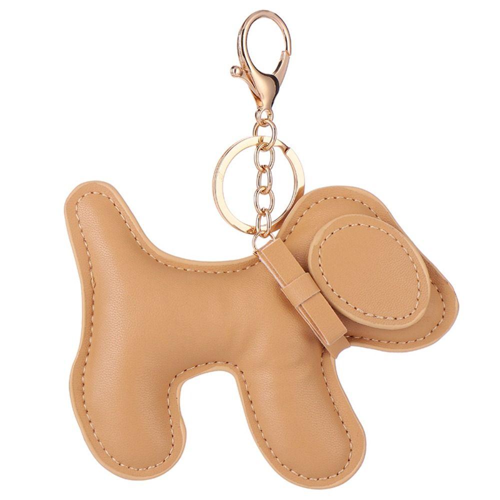 Cute Puppy Puppy Keychain PU Leather Car Key Ring Chain Cute PU Dog Keychain Bag Ornament
