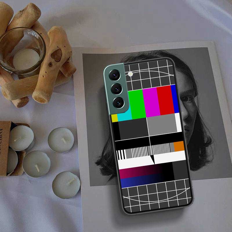 Retro TV Test Pattern Phone Case For Samsung Galaxy S22 S25 Ultra S21 S10 Plus S26 Edge S20 S23 S24 FE Cover Silicone Soft T