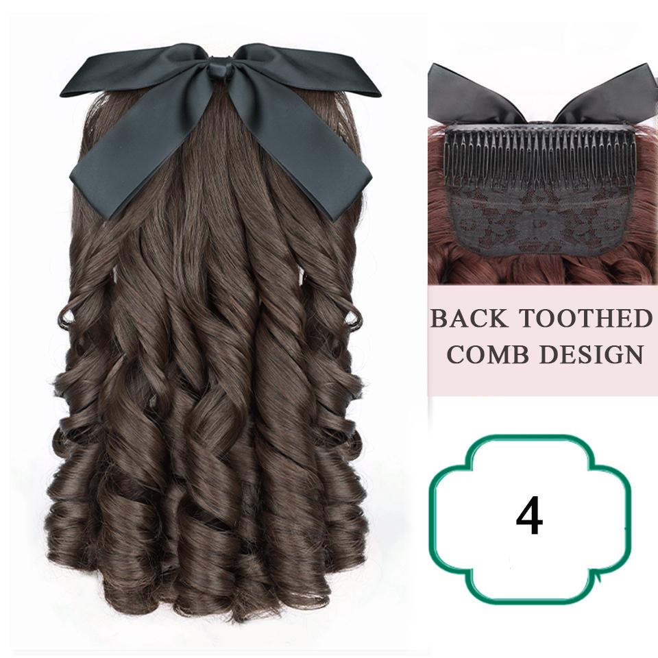 Синтетический ретро-кудрявый хвост принцессы с расческой, европейский пышный хвостик, заколка для волос, натуральный накладной хвост, мода