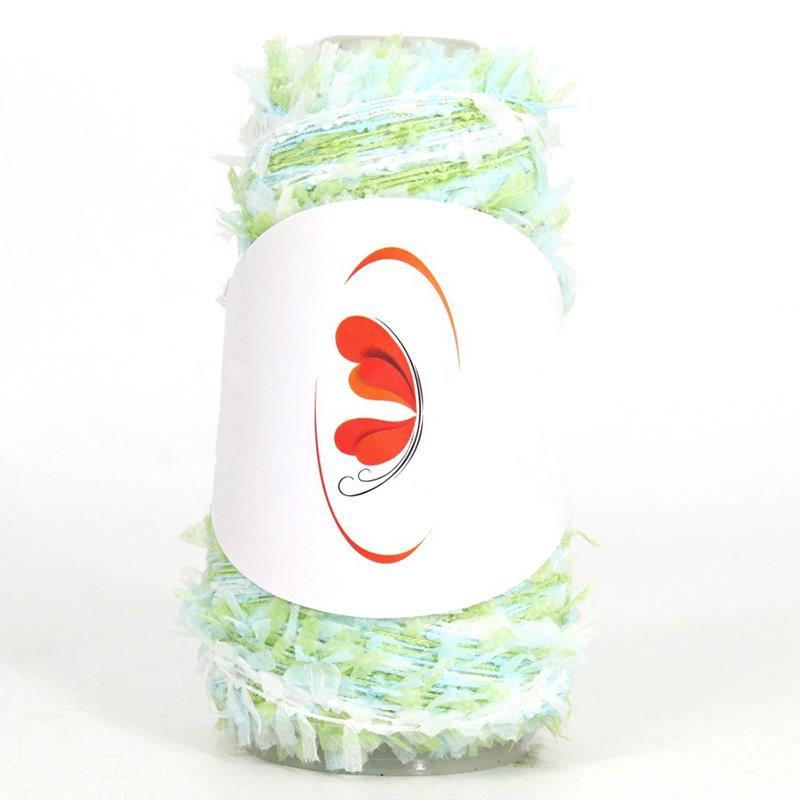 50G Rainbow Butterfly Paper Yarn Colorful Fancy Blend Partner Thread Hand Knitting Summer Baby Scarf Hat Doll Sweater Supplies