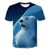 Polar Bear 3d Graphic Short Sleeve Men'S T-Shirt Summer Fashion Cute Animal Casual Personality O Collar Top