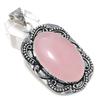 Подвеска из натурального розового кварца из стерлингового серебра 925 пробы 2,36 дюйма e5G62