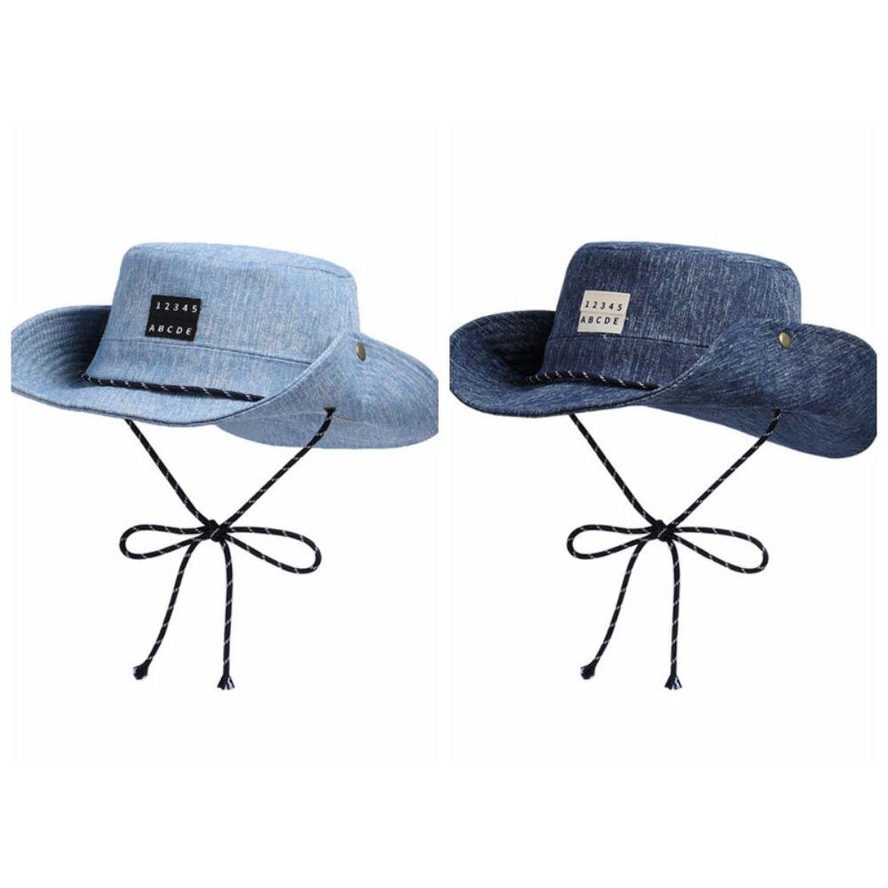 Lightweight Denim Bucket Hat Sunscreen Fisherman Hat Soft Western Cowboy Hat Women