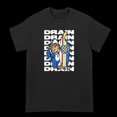 Винтажная футболка Drain band черная Унисекс Все размеры от S до 45XL OM2014 Унисекс Футболка