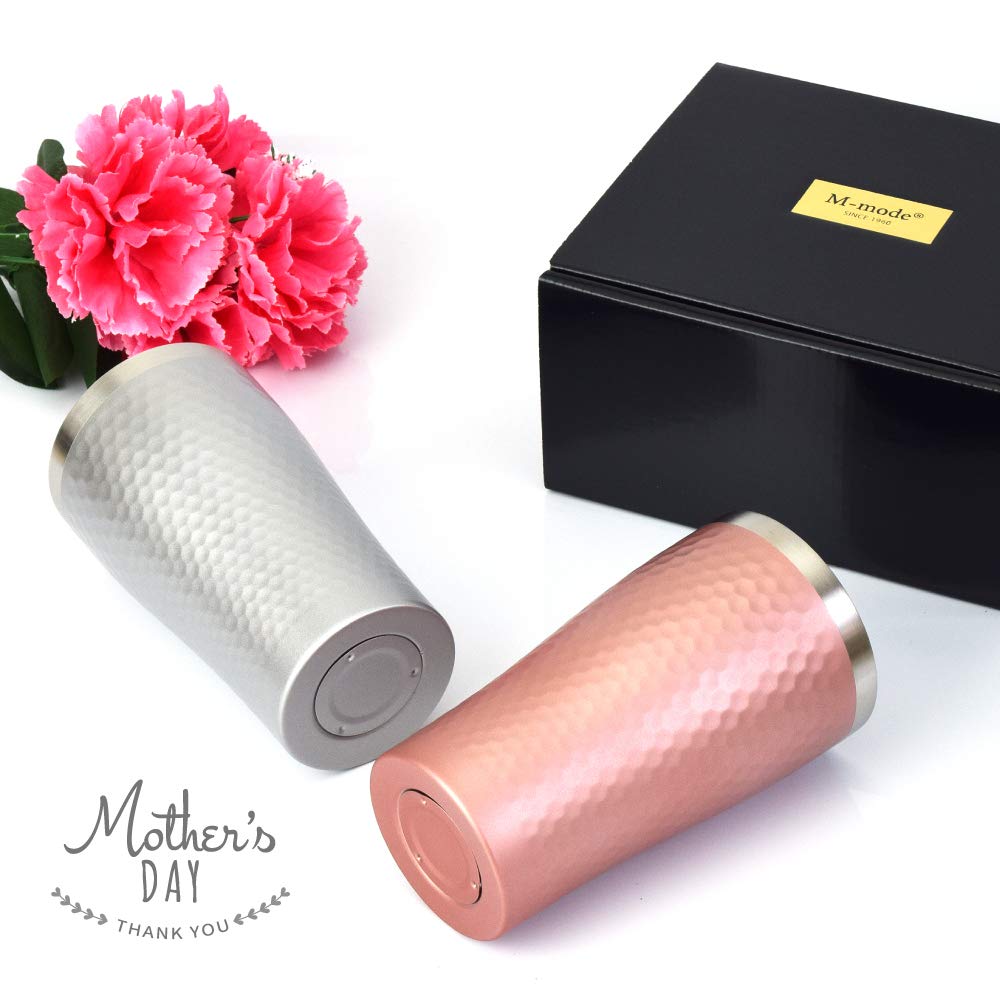 Набор термостаканов Marusan Kondo, вакуумная изоляция, двойные стенки, нержавеющая сталь, цвет Diana серебристо-розовый, 370 мл, подарочный набор 05677 &