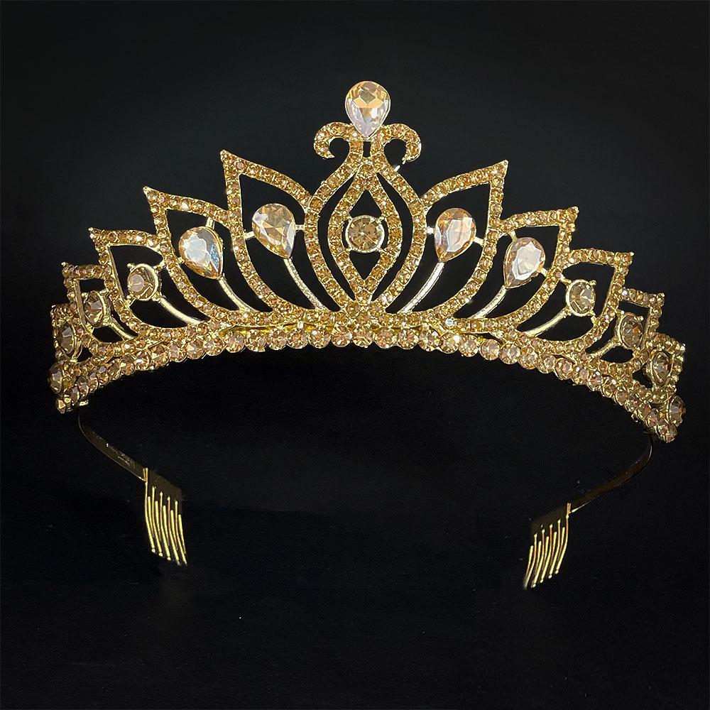 Rhinestone Wedding Tiara Crystal Bridal Comb Crown for Bride Prom Queen Cake Topper Decor Girls Princess Party Hair Zircon Gift