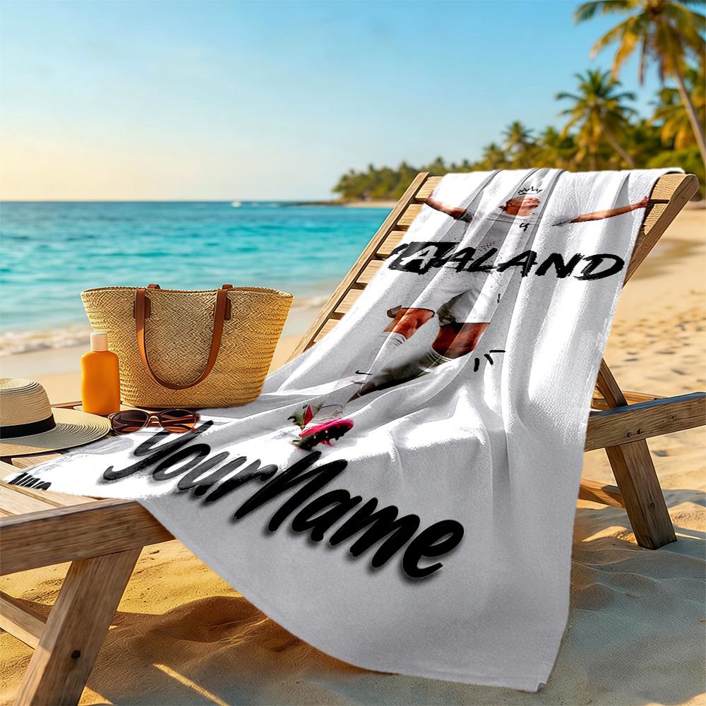 Haaland Customized Name Beach Towel Super Soft & Absorbent Perfect for Traveling Yoga Camping and Swimming
