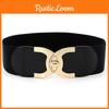 Elegant Women's Gold Rotating Buckle Elastic Waist Belt Versatile Fashionable Waist Cincher For All Seasons In Various Colors And Styles