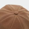 Brown Suede Octagonal Hat British Style Painter Hat Personality Pu Leather Beret  Girl