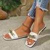 Slippers Women's New Outer Wear Flat Chain Beach Shoes One-word Supply