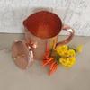 Pure Copper Jug with Lid | Handcrafted Hammered Design | Ayurvedic Water Pitcher for Health Benefits | 1.9 Litre Capacity