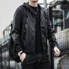 Куртка из кожи с капюшоном, мужская, осенне-зимняя, корейская, тонкая, бархатная, кожаная, трендовая, повседневная, мотоциклетная одежда, инструменты