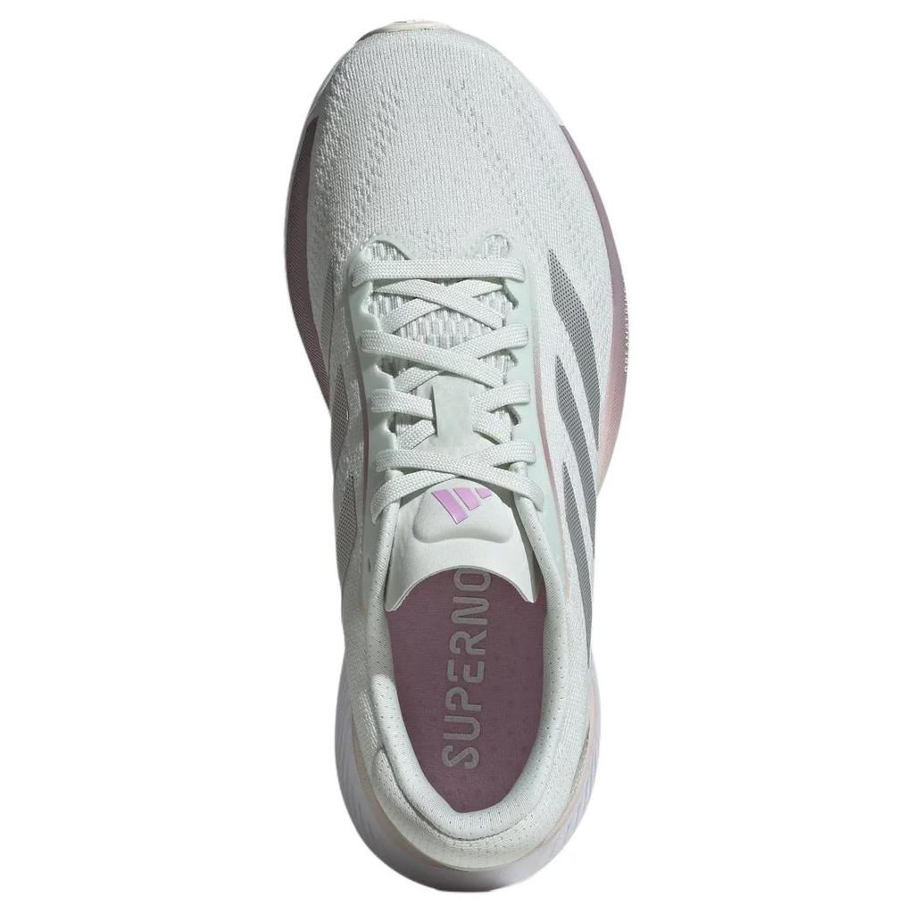 Adidas Supernova Eterno Fabric Cushioning , Wear Resistant Low top Casual Running Shoes Women's White Silver Green (Unisex) Running Shoes