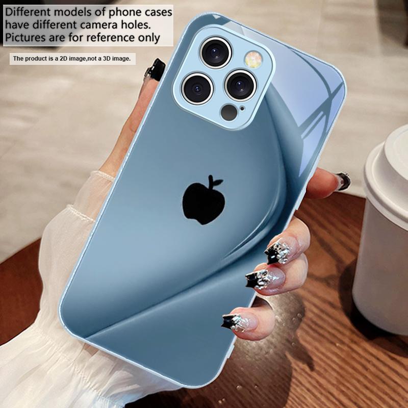Simple Gradient Purple For iPhone 16 E 15 14 13 Plus 12 mini 11 Pro Max XR Xs Max 16E X 7 8 6 6S 22 Tempered Glass Phone Case