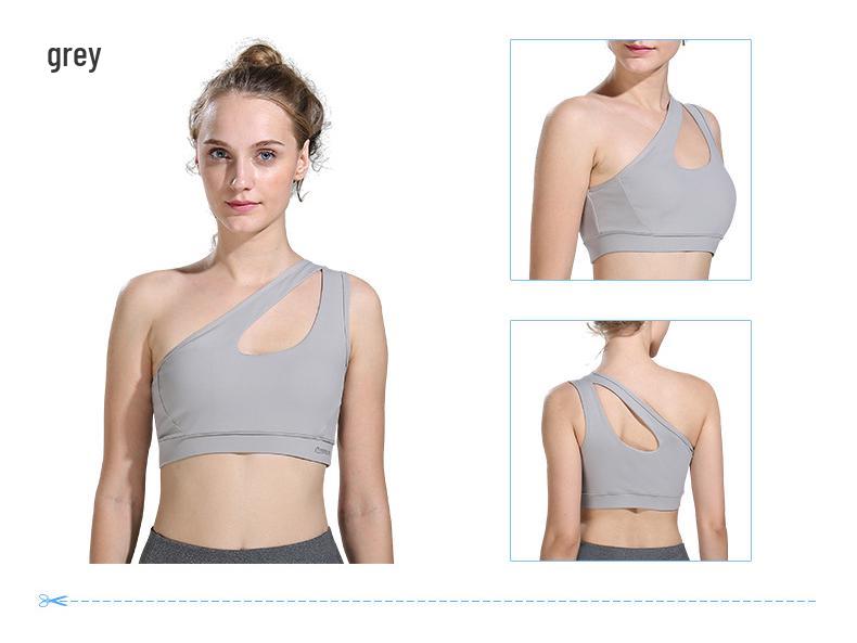 Новый ударопрочный спортивный бюстгальтер на одно плечо – Бег и фитнес Дизайн с красивой спиной