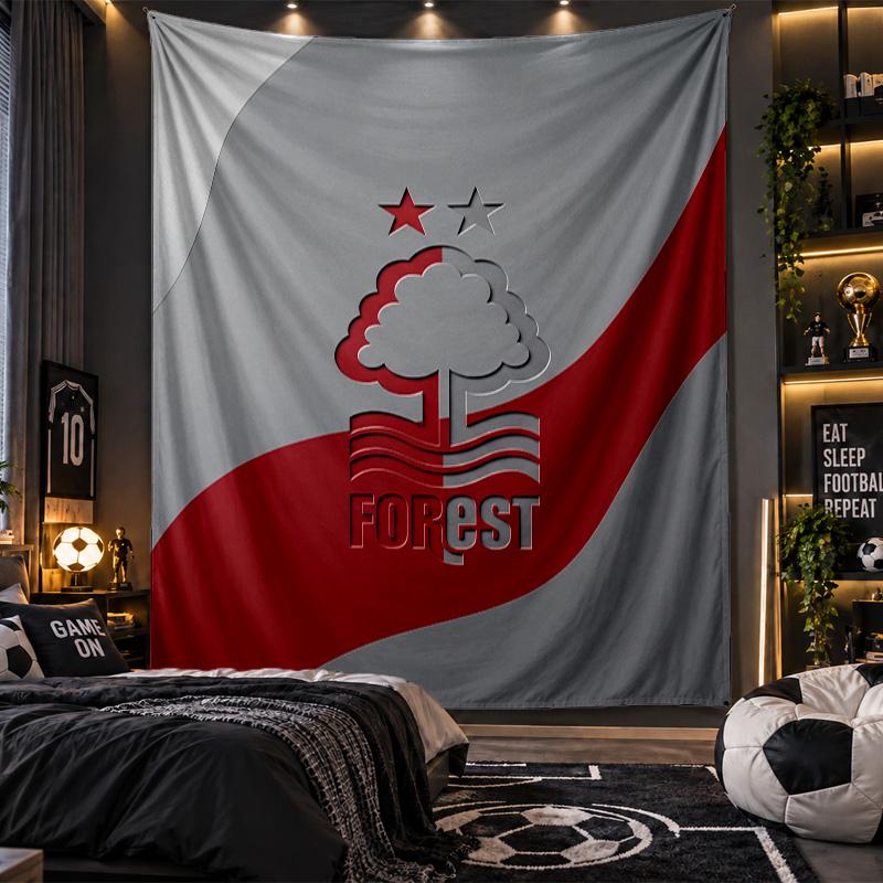 Wall Hanging Tapestry Nottingham Forest Football Print Cloth for Living Room Bedroom Home Decor