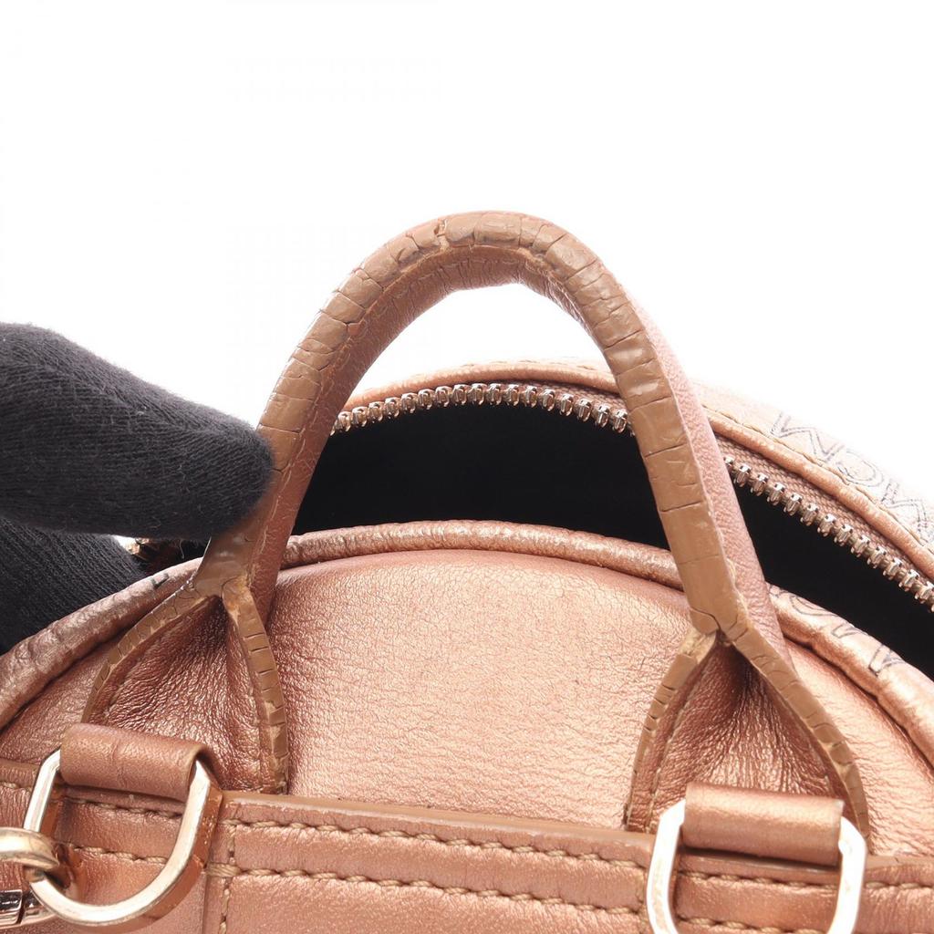Used MCM STARK Visetos Rucksack Backpack PVC coated canvas leather Gold Used Women