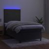 Maison Exclusive - Sommier à lattes de lit avec matelas LED Gris foncé 100x200 cm