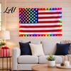 Durable Outdoor LED Flag American Light 3x5 FT Weatherproof Patriotic with Multi-Color Bright Lights for 4th of July Memorial Day Veterans