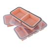 3PCS Silicone Freezer Mold with Lids Divided Soup Cubes Freezer Tray for Fridge Food Storage Organization Light Pink
