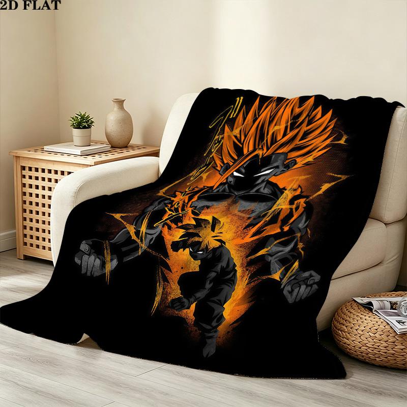 1PC Dragon Ball Super Patterned Flannel Blanket Suitable For All Seasons For Home Decor Warmth And Comfort Gifts Holiday Present