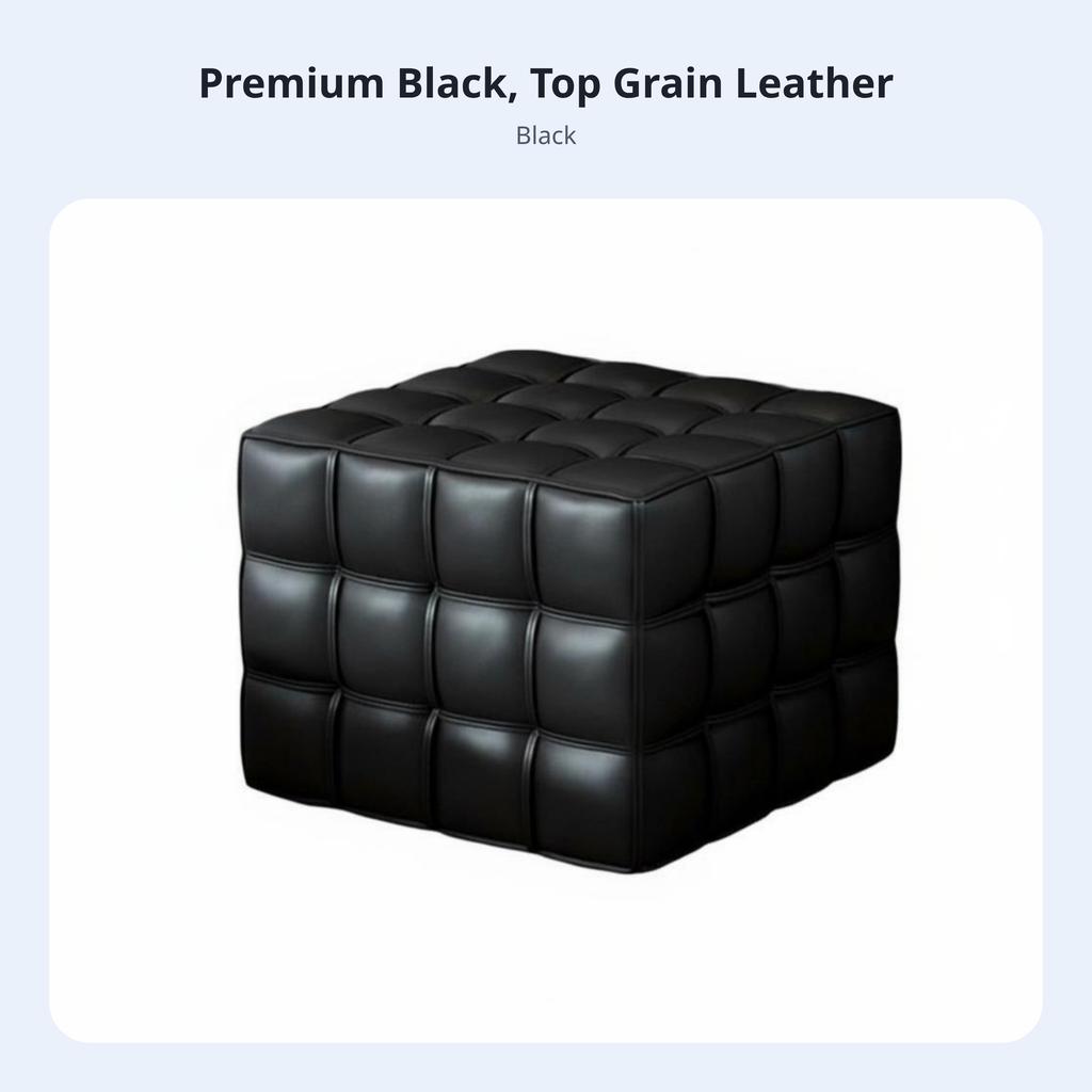 Cube Pouf Italian Design Ottoman Modern Luxury Geometric Shape for Homeowners, Home Decorators, Living Room, Entryway, Study