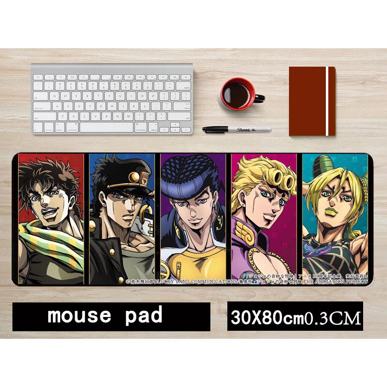 Аниме коврик для мыши JOJO Kujo Jotaro с нескользящей основой - Большой 30x80 см коврик для клавиатуры