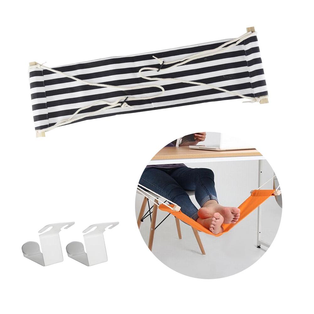 Foot Hammock Under Desk with Metal Hooks Footrest Adjustable Desk Foot Rest Hammock Relaxing for Office Home Use