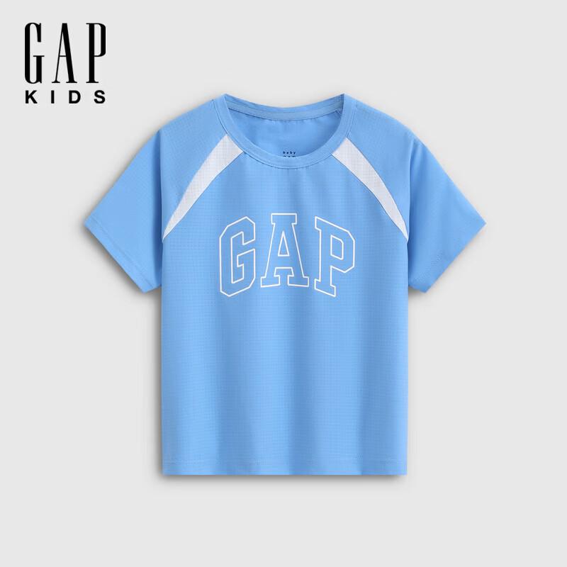 Gap Детская футболка с логотипом, быстросохнущая, с коротким рукавом
