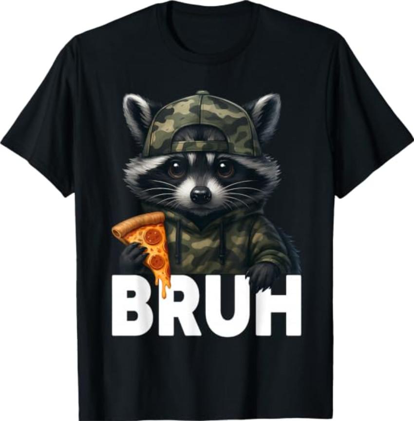 Funny Raccoon Bruh Meme T-Shirt