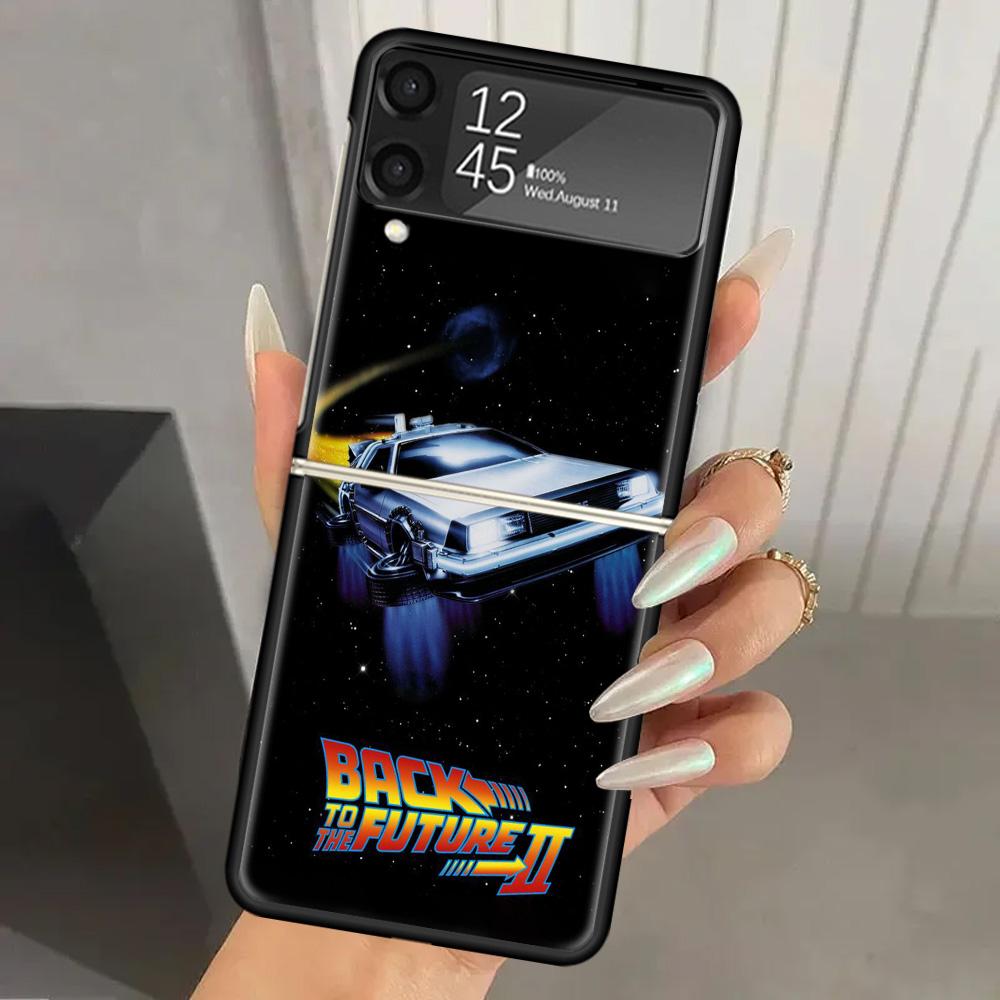 Back To The Future TV Hard PC Phone Case For Samsung Galaxy Z Flip 6 5 4 3 Black Cover ZFlip6 Flip5 Flip4 5G Foldable Print Case