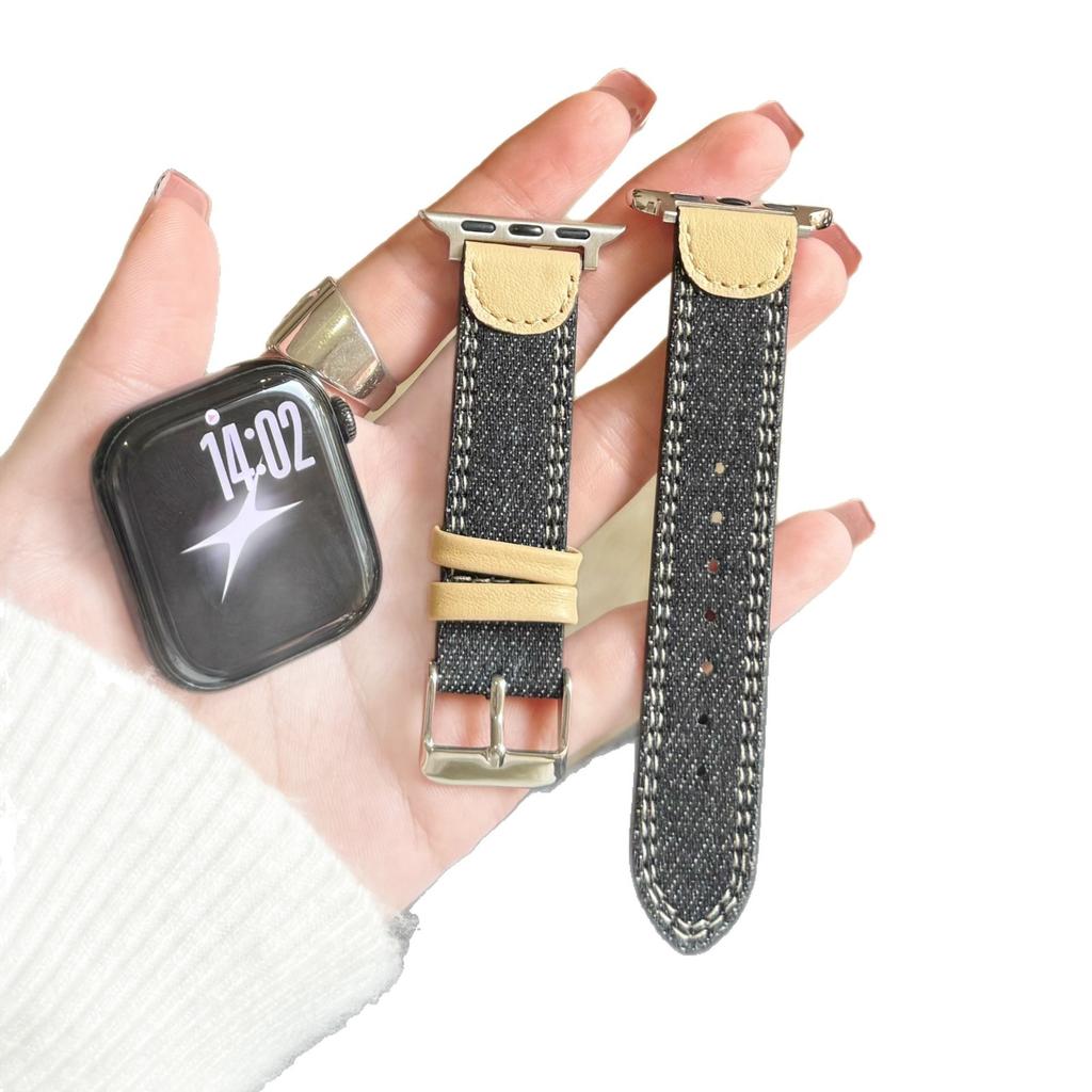 Suitable for Apple s11 Watch iwatch1098765SE Denim Leather Strap Huawei GT6/5/4 Strap