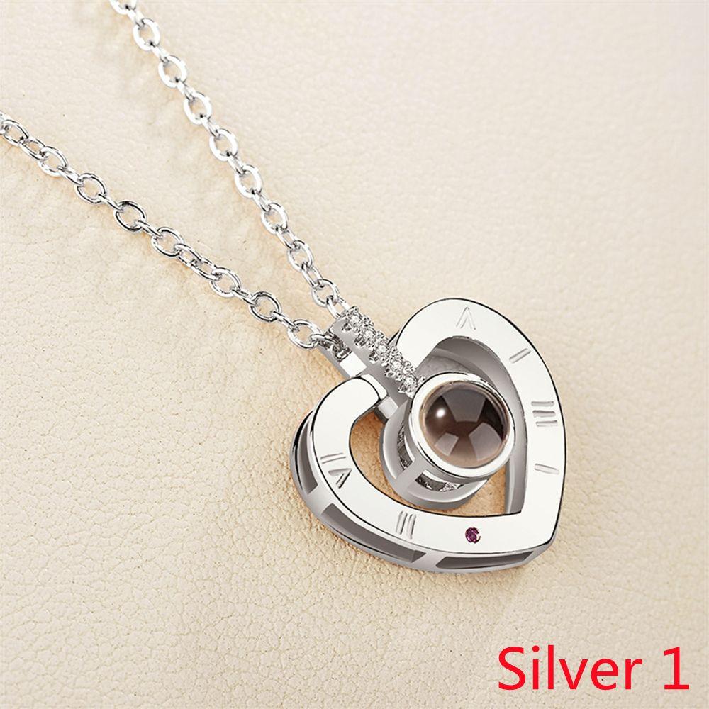 Подарок Ювелирные изделия Мода Бохо Кристальная подвеска Богемия Проекционное ожерелье 100 языков Я люблю тебя