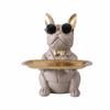 Entryway Key Bowl Stylish Design Resin Canine Storage Tray French Canine Statue Tray Attention-Grabbing-Catching Highlight