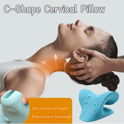 4 шт. С-образная шейная подушка, выпрямляющая подушка, корректор искривления шеи, наклон вперед, восстановление сна, шейный массажер