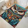 Vibrant Owl Illustration Non-slip rug suitable for living room and bedroom sofas