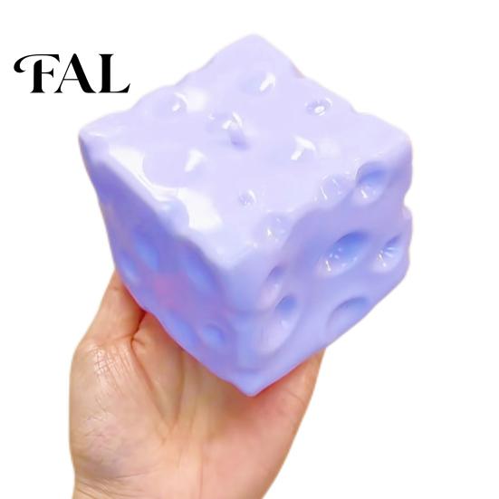 Cheese Squeezing Gadgets Blueberry Squeeze Toy, Stress Relief Block Sensory Slow Relieving Gadget Rising Cube Pinch Toy for Home Office Focus Aid
