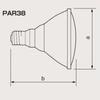 Hitachi Halogen Bulb PAR Type 38, Beam Angle: 27 degrees, E26 Base, JDR110V45WK12M-F