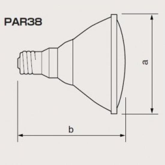 Hitachi Halogen Bulb PAR Type 38, Beam Angle: 27 degrees, E26 Base, JDR110V45WK12M-F