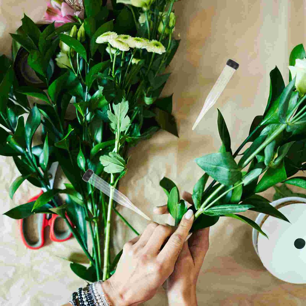 50 Pcs Flower Storage Tube Water Hose Floral Vials Roses Single Plastic Tubes For Flowers Toddler Arranging Supplies