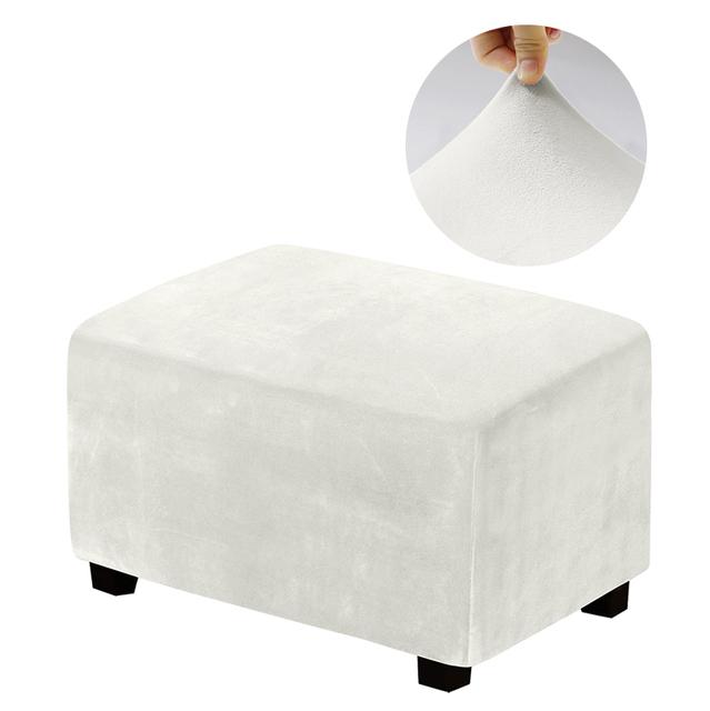 2 Sizes Footstool Cover Elastic Footstool Cover Flexible Furniture Protection Removable Footstool Cover Home