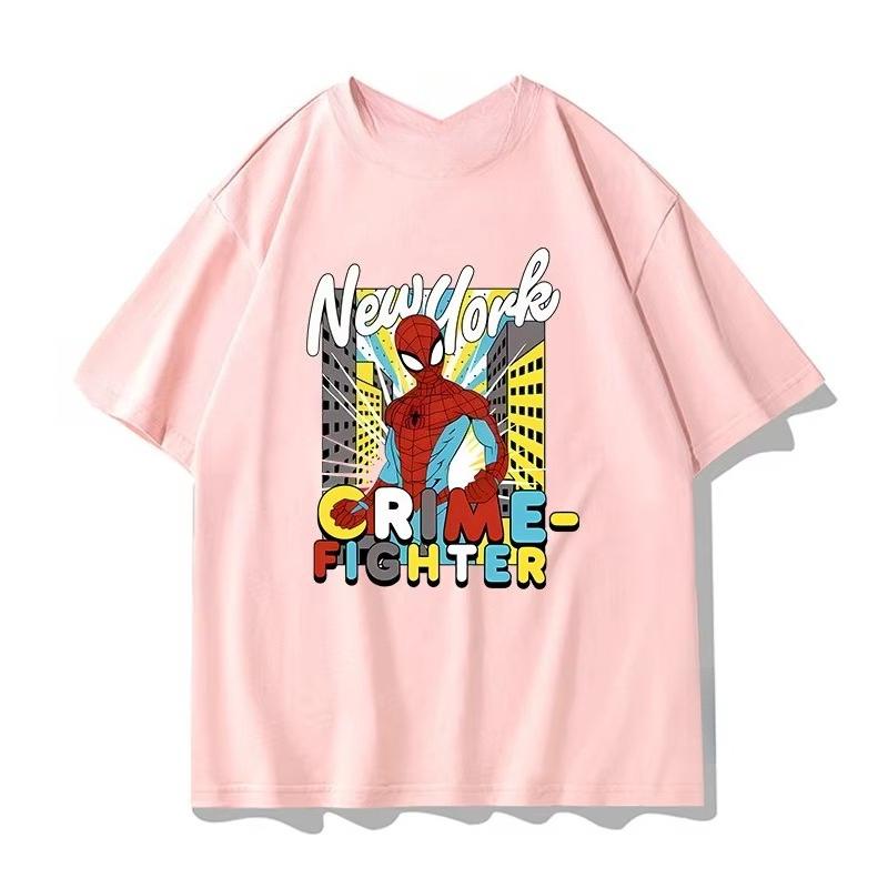 2026 new Marvel fan SpiderUnisex collaboration cotton printed childrens clothing set short sleeves