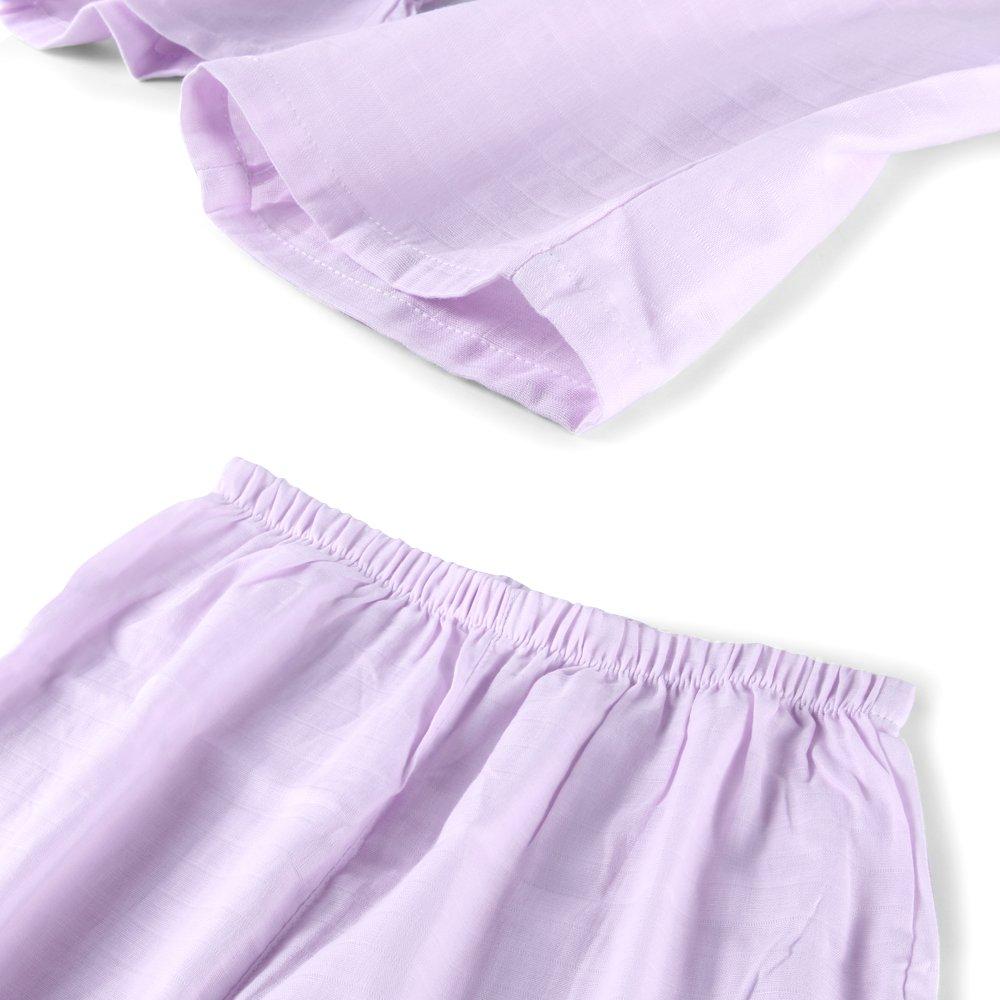 Diosn Пижама с длинным рукавом из двойной марли с вышивкой слив и открытая Идеально подходит для и Дорожный размер M Женский комплект, Кружево, Передняя часть, 100% хлопок, Весна,