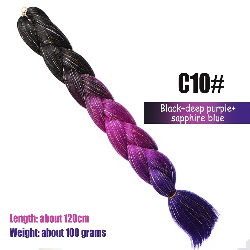 120 см блестящая большая коса синтетический парик женский многоцветный химическое волокно высокотемпературный шелк плетение вручную косичка парик