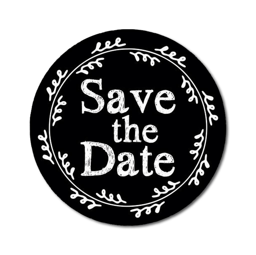 Darling Souvenir 1.6 Inches Round Classic White Wreath Save The Date Stickers Envelope Seals-45 Pcs