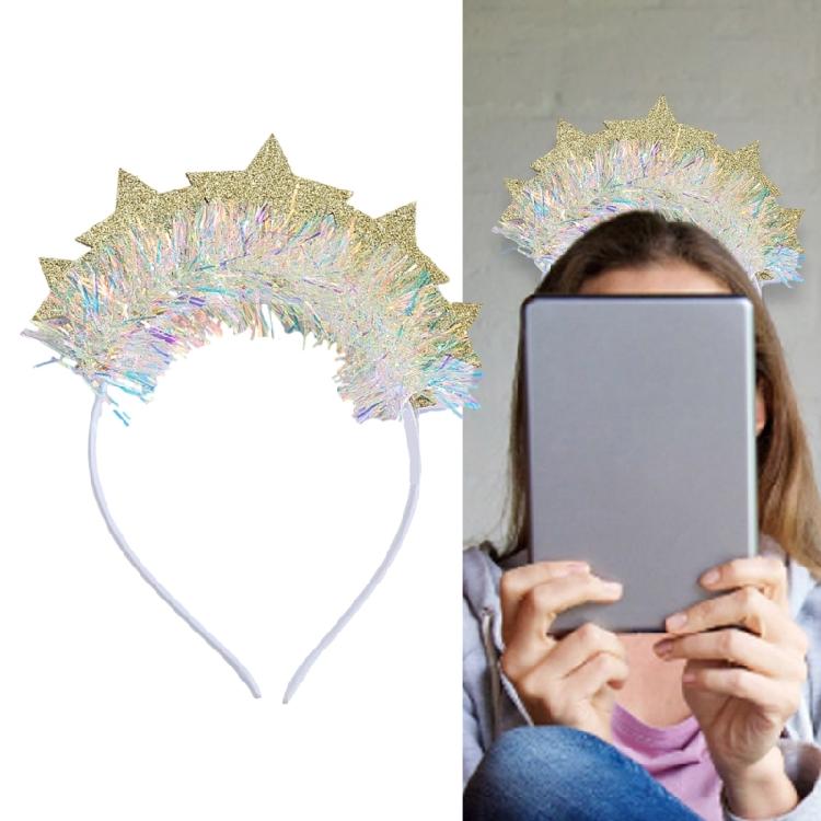 Модная Звездная Повязка на Голову Украшение для Волос Для Вечеринок Свадеб и Сценических Выступлений Легкая и Простая в Использовании