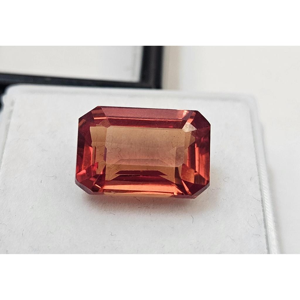 Emerald Cut Natural Padparadscha Sapphire 8+ Ct Fabulous Certified Gemstone