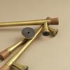 Vintage Look Nordic Cabinet Door Handle in Walnut and Brass for Clothing Storage