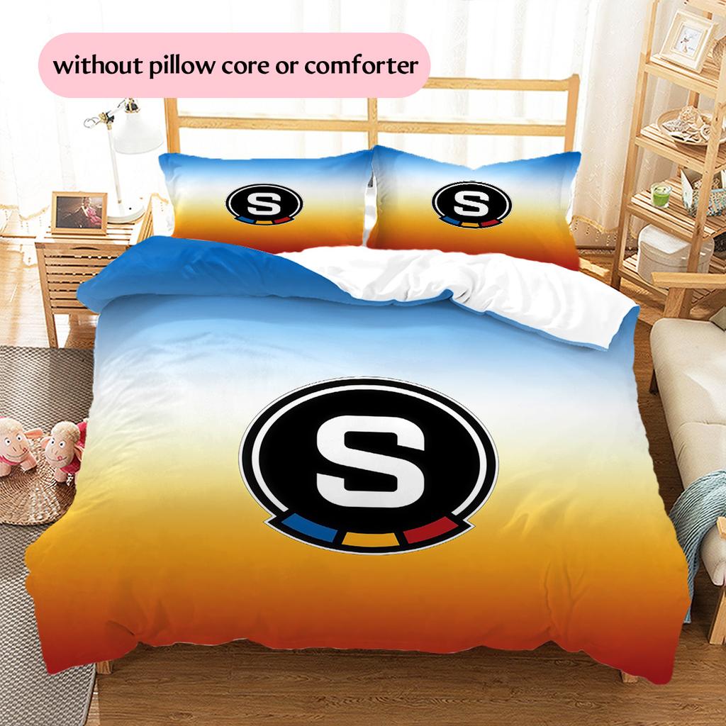 AC Sparta Prague Pattern Bedding Quilt Set Home Decoration Gift (1 * duvet cover + 2 * pillowcase without core).xwn