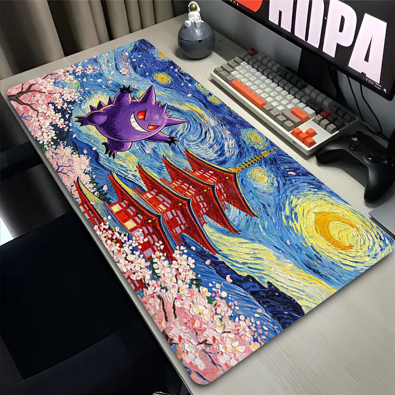 Office Computer Mouse Pad Anime Notbook Gamer Keyboard Pad NonSlip Rubber Extended Desk Mat Gamer Pokemon Sakura Gengar MousePad